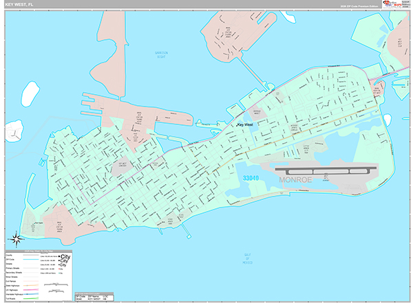 Key West, FL Zip Code Map